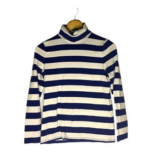 Talbots Navy Stripe Long Sleeve Turtleneck